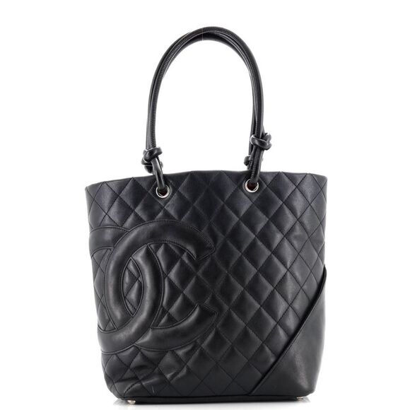 Chanel Cambon Tote Quilted Leather Medium Black - Picture 1 of 8